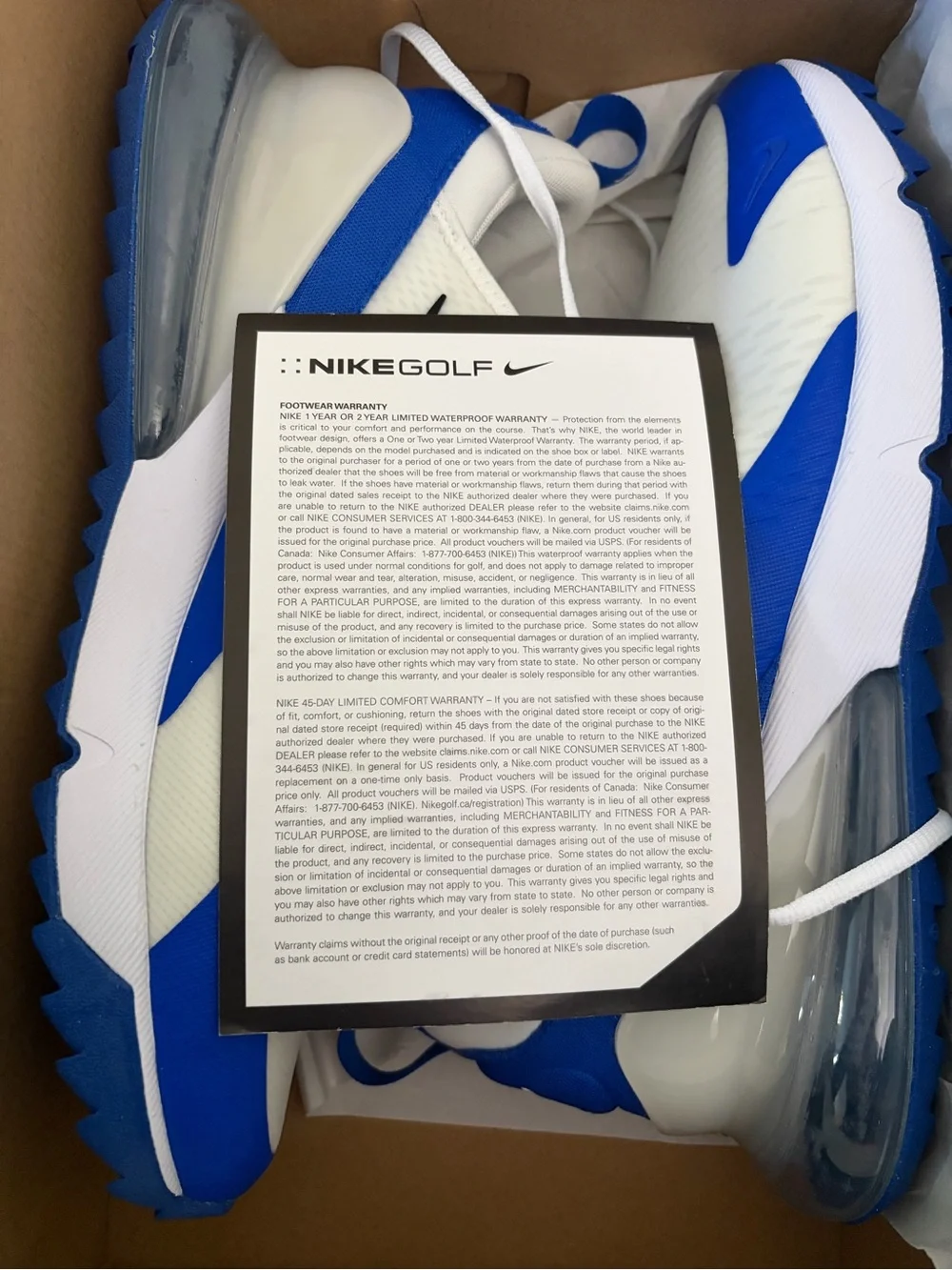 Nike Men’s Air Cushion Sneakers — White & Blue NEW/NEVER WORN